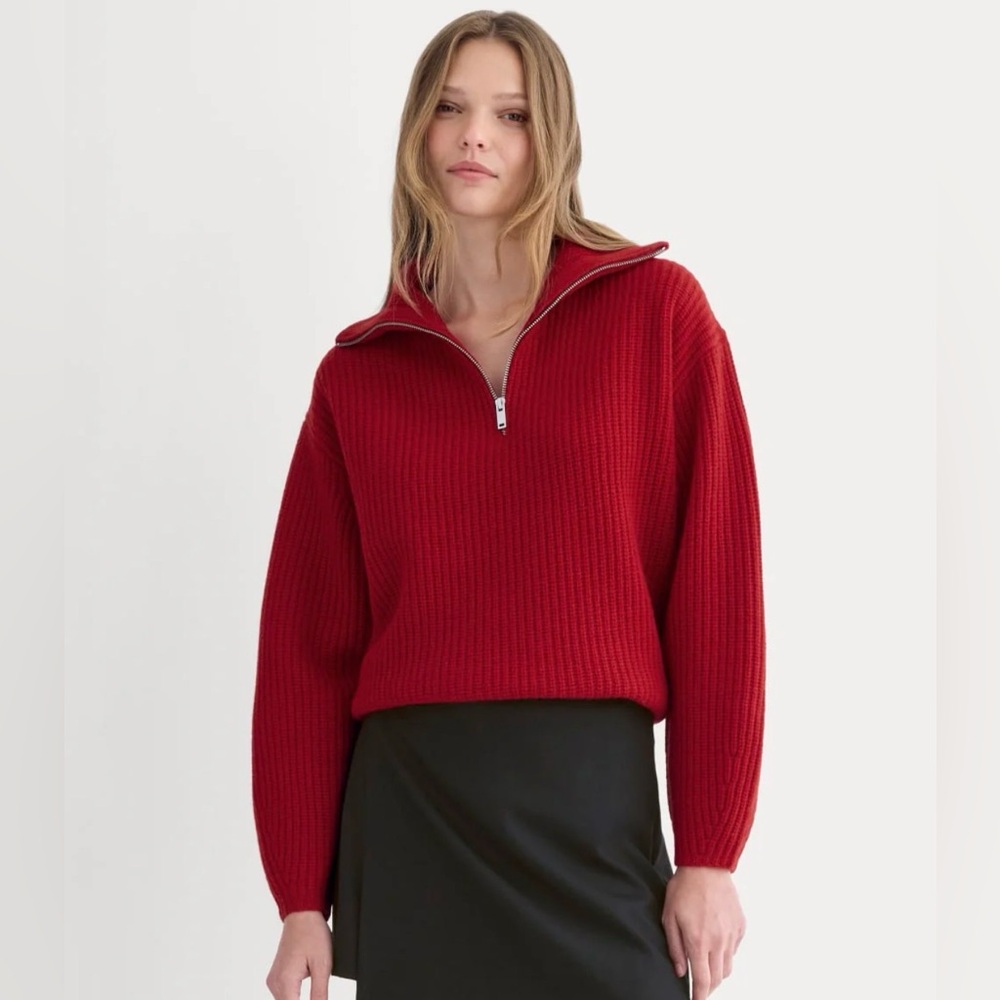 Everlane THE HALF-ZIP SWEATER IN LUXE MERINO